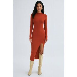 NWT Aritzia Wilfred 'Alchemy' Dress in Revel Red (Orange Red) Size Small $118
